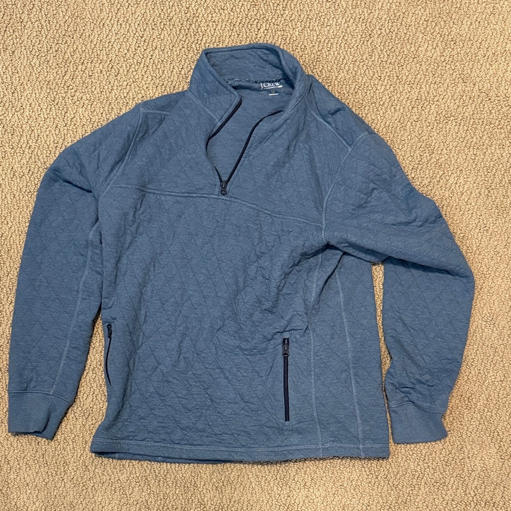 J. Crew Gray Quilted Pullover